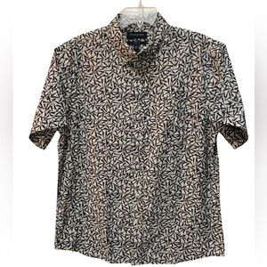 Banana Republic Slim Fit Black and Beige Geometric Shirt